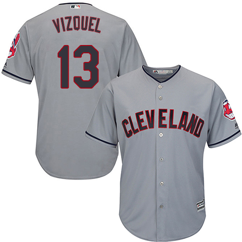 Indians #13 Omar Vizquel Grey Road Stitched Youth MLB Jersey - Click Image to Close